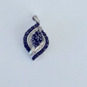 JWBR 925 Artisan Silver Black & White Diamond Cluster Pendant
